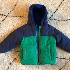Hanna Andersson reversible kids' down winter coat (size 100/age 4)